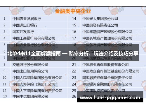 北单4串11全面解读指南 — 赔率分析、玩法介绍及技巧分享