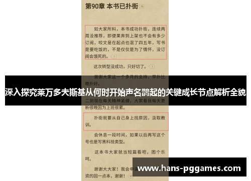 深入探究莱万多夫斯基从何时开始声名鹊起的关键成长节点解析全貌